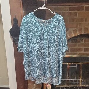JODIFL Teal and White Patterned Blouse